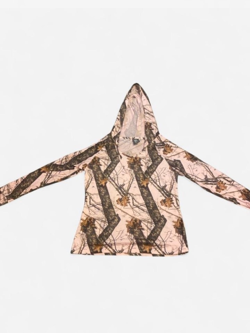 Wilderness Dreams Mossy Oak Pink Camo Long Sleeve Hoodie - Size Large NWT